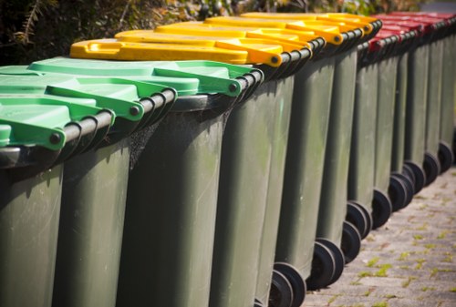 Various types of waste being sorted for recycling